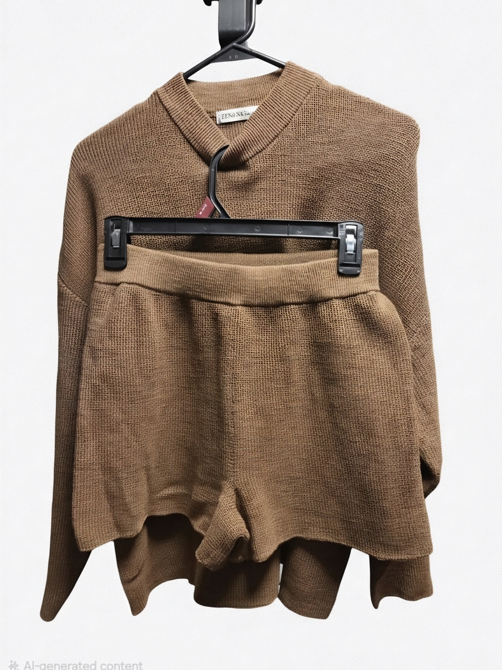Zenana Outfitters Brown Knit Two-Piece Sweater Set